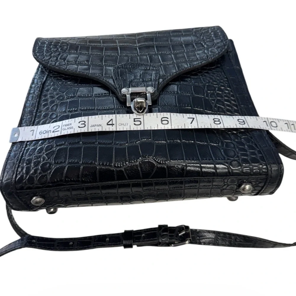 Patricia Nash - Croc Embossed Ashmore Crossbody Black Satchel
